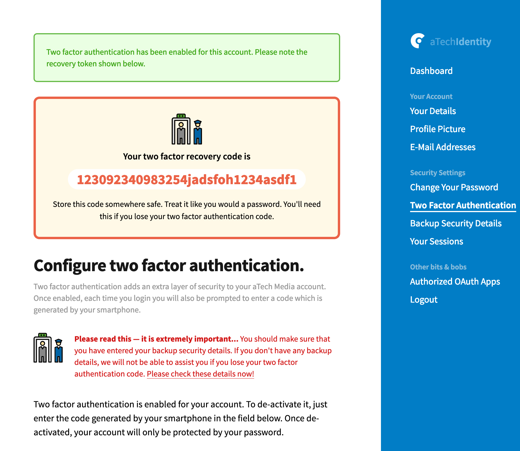 Setting up Two-Factor Authentication (2FA)